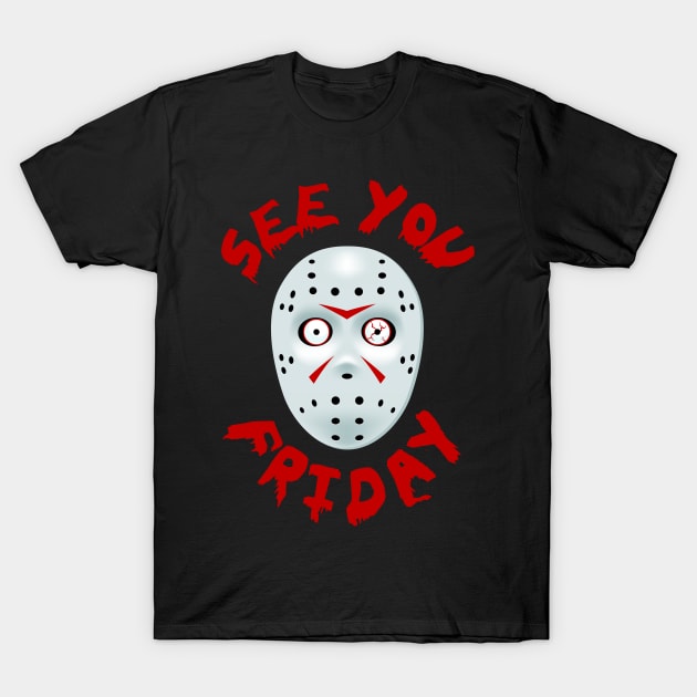 Friday 13th Jason Mask T-Shirt by JORDYGRAPH